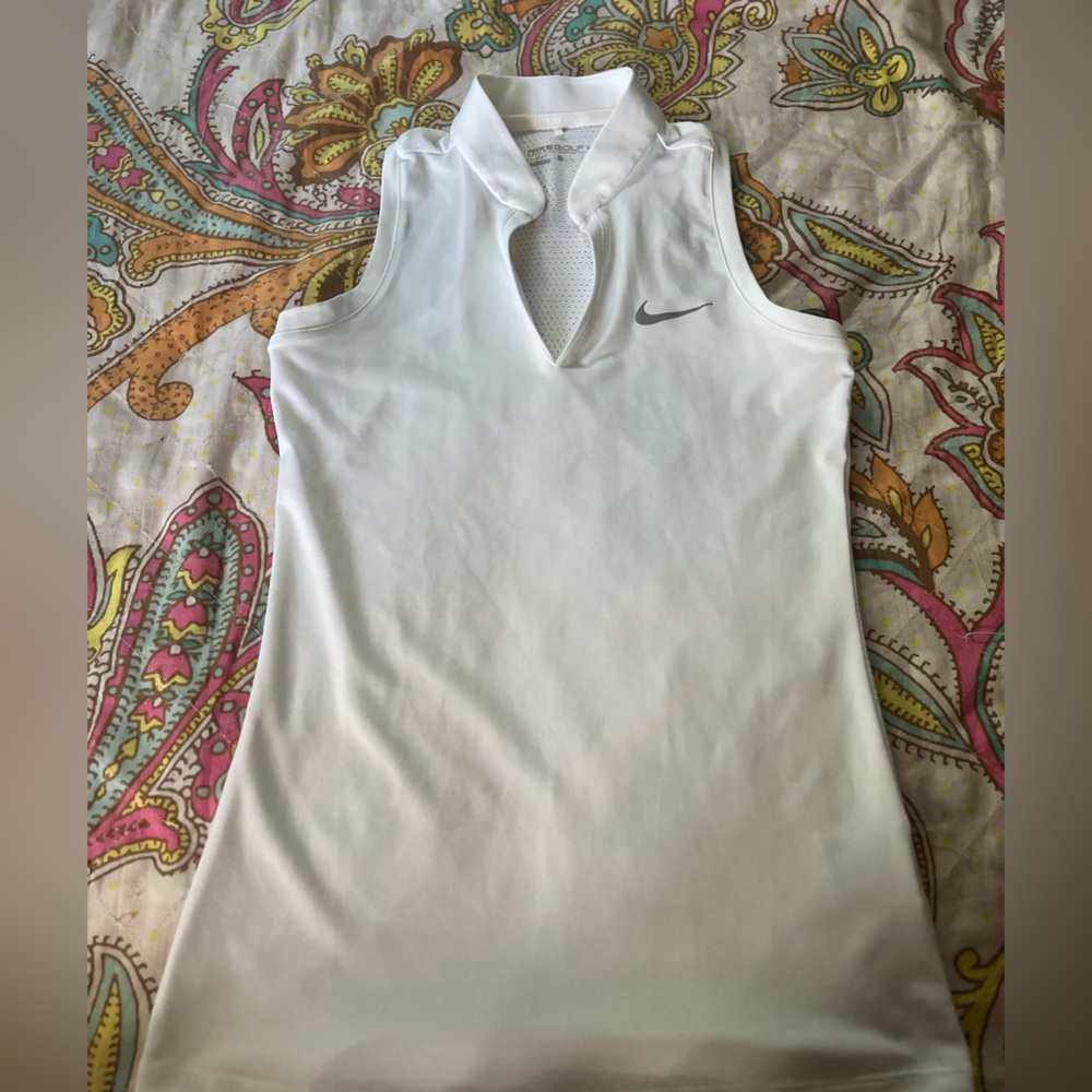 Nike Dri-Fit Golf Tank with Collar White XS